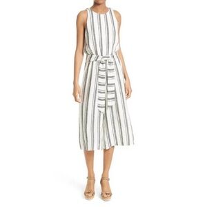 ALICE + OLIVIA Striped Linen Wide Leg Jumpsuit